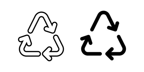 Recycle Icon. Symbol isolated white background. vector illustration. color editable.