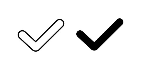 Check Icon. Symbol isolated white background. vector illustration. color editable.