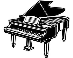 Piano Hand Drawn Vector Icon design