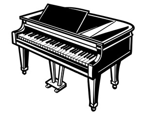 Retro Piano Vector Vintage Piano