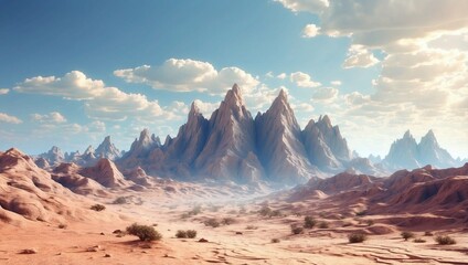 landscape with sky and clouds.