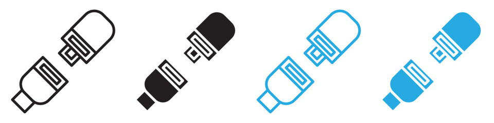 Open seat belt icon line art vector