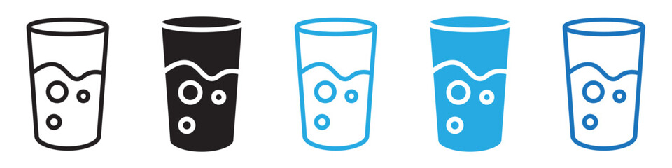 Water glass icon line art vector