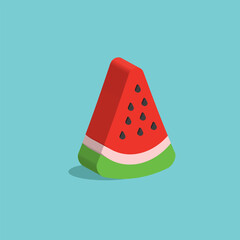 Watermelon 3D illustration fruit Palestine flag 