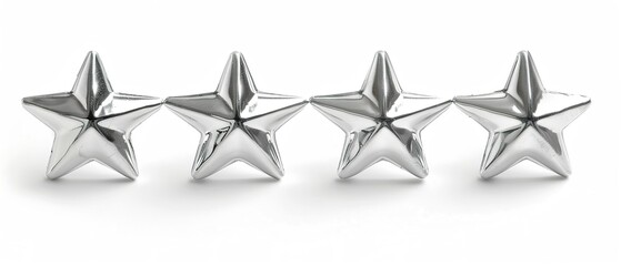 Obraz premium four or five sliver stars for product rating reviews for websites and mobile applications, white background