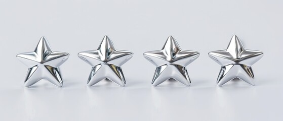 Obraz premium four or five sliver stars for product rating reviews for websites and mobile applications, white background