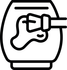 Simple line icon of an electric guitar amplifier plug, ideal for music themed graphics