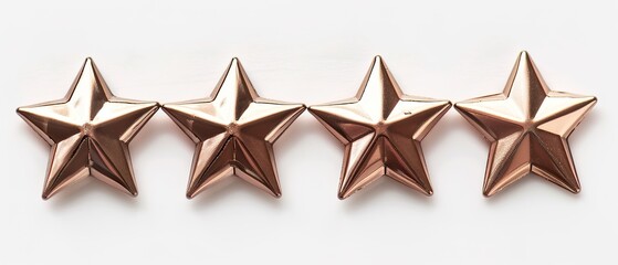 Obraz premium four bronze stars for product rating reviews for websites and mobile applications, white background