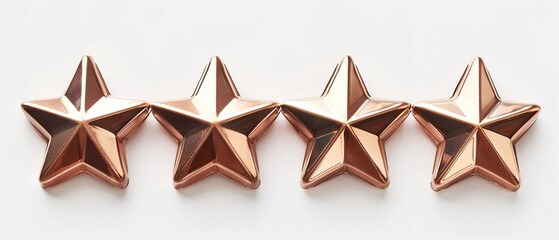 Obraz premium four bronze stars for product rating reviews for websites and mobile applications, white background