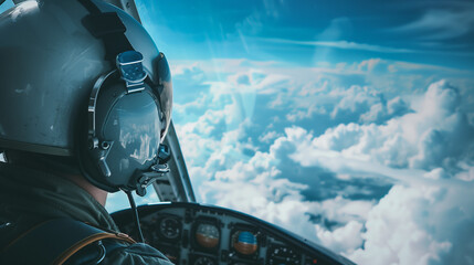 Stunning View from Airplane Window: Clouds and Blue Sky from High Altitude