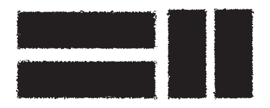 Torn and rip edge paper shape. Rough jagged rectangle frame for collage with cut border. Tear banner sheet and text box. Blank circle vintage piece set for craft. Tattered ragged sticker template