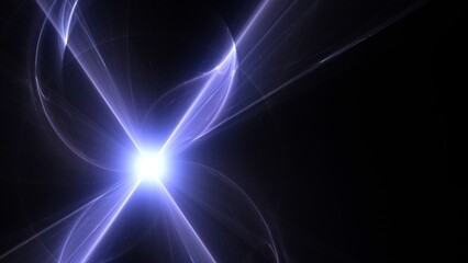 Futuristischer violetter Lichteffekt in hell leuchtender Energiestruktur. Geschwindigkeitseffekt. Abstrakte leuchtende Lichtlinien, bewegte Energiestrahlen, innovativ
