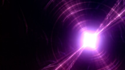 Futuristischer violetter Lichteffekt in hell leuchtender Energiestruktur. Geschwindigkeitseffekt....