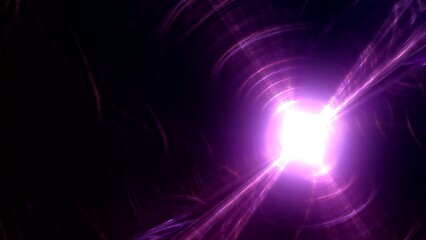 Futuristischer violetter Lichteffekt in hell leuchtender Energiestruktur. Geschwindigkeitseffekt....