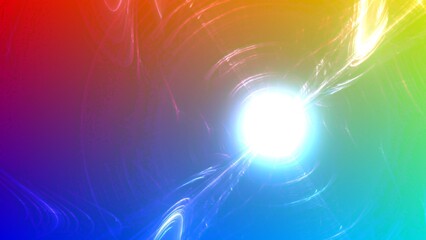 Futuristischer farbenfroher Lichteffekt in hell leuchtender Energiestruktur. Geschwindigkeitseffekt. Abstrakte leuchtende Lichtlinien, bewegte Energiestrahlen, innovativ
