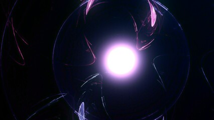 Futuristischer violetter Lichteffekt in hell leuchtender Energiestruktur. Geschwindigkeitseffekt....