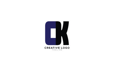 CK OK Abstract initial monogram letter alphabet logo design