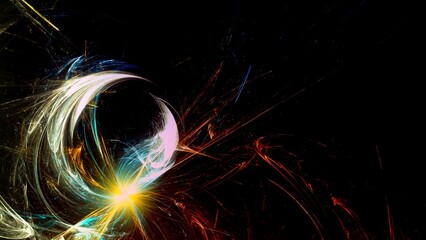 energievoll leuchtender dynamischer Lichtschweif, heller Stern, Weltall, Universum, Energie, Strom,...