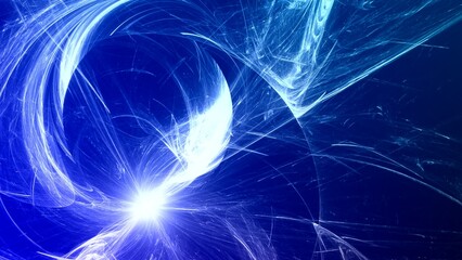 Futuristischer blauer Lichteffekt in hell leuchtender Energiestruktur. Geschwindigkeitseffekt....