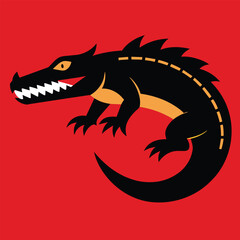 Solid color Chinese Alligator animal vector design