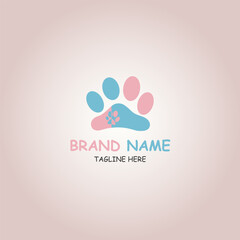 Pet Shop Logo Design with Paw Print