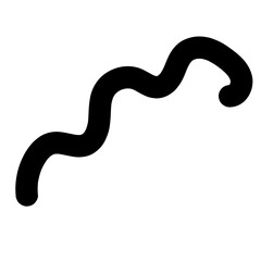 Curly bold lines brush strokes. Vector design resembling scribbled brush strokes. Hand-drawn curved lines of marker.