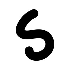 Naklejka premium Curly bold lines brush strokes. Vector design resembling scribbled brush strokes. Hand-drawn curved lines of marker.