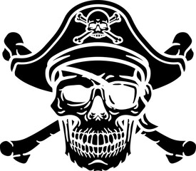 Pirate Hat Skull and Crossbones Cartoon