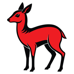 Solid color Chinese Water Deer animal vector design