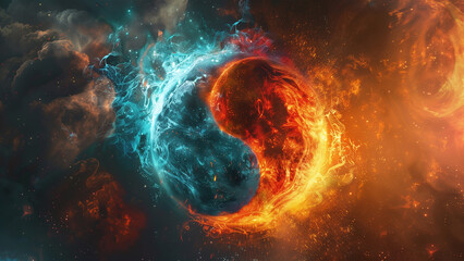 Celestial Convergence The Fiery Embrace of Cosmic Entities