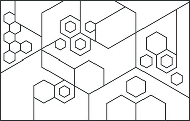 black and white hexagon pattern