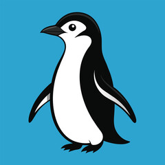 Solid color Chinstrap Penguin animal vector design
