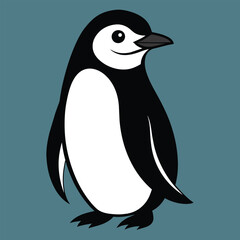 Solid color Chinstrap Penguin animal vector design