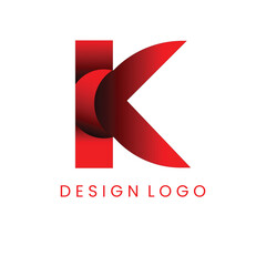 Letter K logo design with gradient