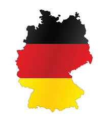 German flag map national flag and country outline.