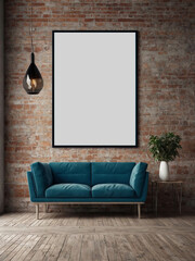 Poster mockup with aesthetic interior design