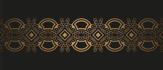Elegant golden ornamental border template