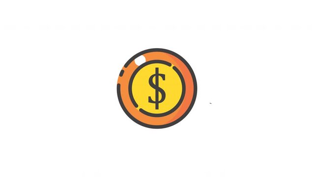 Animated Illustration of Close up of dollar sign with arrows. Ideal for financial concepts, investments, stock market, economy, business growth, and financial planning.  Alpha channel only on 4k