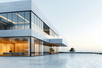 Obraz premium Concrete outdoor square building,Empty architectural background. 