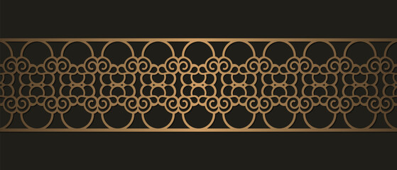 Elegant golden ornamental border template