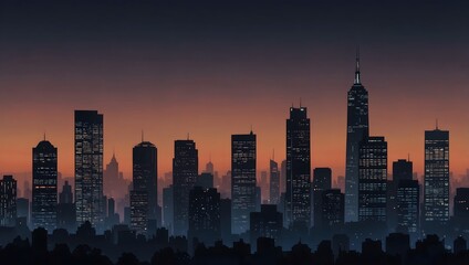 Obraz premium beauty of a city skyline against a gradient background at twilight ai_generated