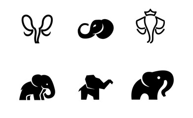 Elephant Logo. African indian Wildlife Elephant Logo Icon Vector Illustration design