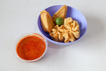 Batagor and Siomay with Peanut Sauce a traditional Indonesian dish from Bandung