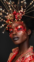 A high-fashion photoshoot with models showcasing bold generated by AI