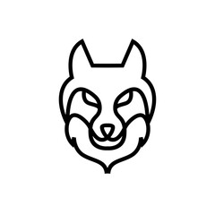 Obraz premium Wolf silhouette logo icon. Howling predator sign. Wild canine animal symbol design