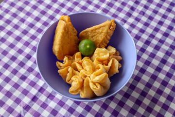 Batagor and Siomay with Peanut Sauce a traditional Indonesian dish from Bandung