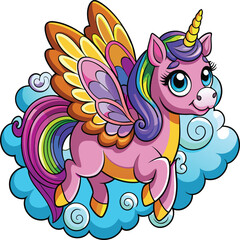 Adorable Unicorn Vector Illustration