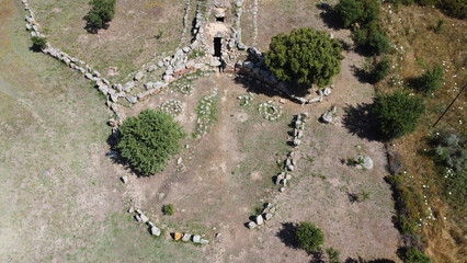 Tomb of the Nuragic Giants san Cosimo in Gonnosfanadiga in central Sardinia