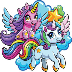 Adorable Unicorn Vector Illustration