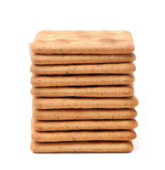 Stack of square wholegrain crackers